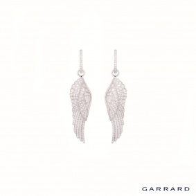 Garrard White Gold Diamond Wing Collection Earrings
